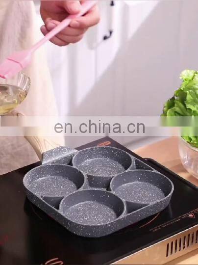 4 Hole Frying Pot Pan Thickened Omelet Pan Non-stick Egg Pancake Steak Cooking Egg Ham Pans Breakfast Maker Cookware