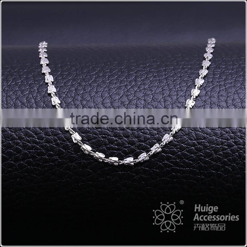 simple design fashion jewelry rhodium plated cheap chain necklace