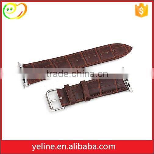 Wholesale Fashion Alligator Pattern leather watch strap with buckle for apple watch