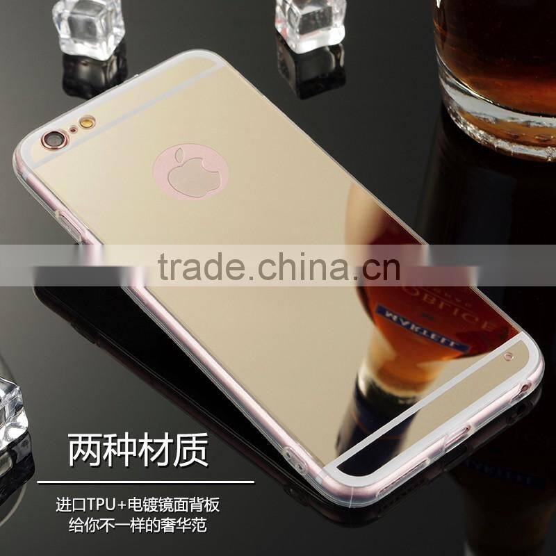 2016 Wholesale TPU Bumper Mirror Mobile Raised Phone Case For iPhone6 6s plus with mix color