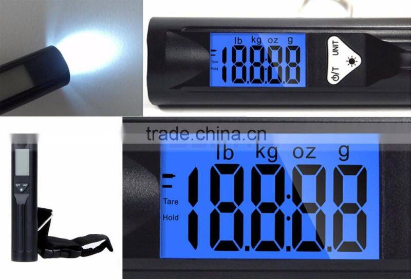 88lb/110lb Capacity 2 in One with Torch Fishing Scale LED Luggage Scale