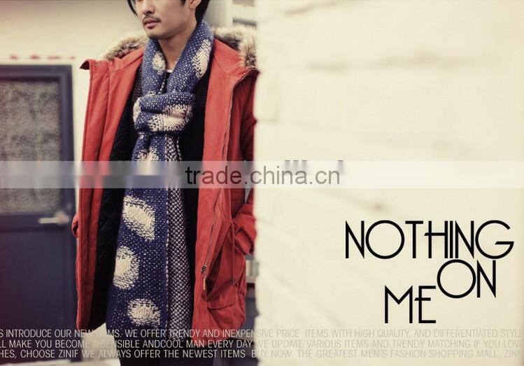 Korean Fashion Patch Winter Kintted Man Scarf