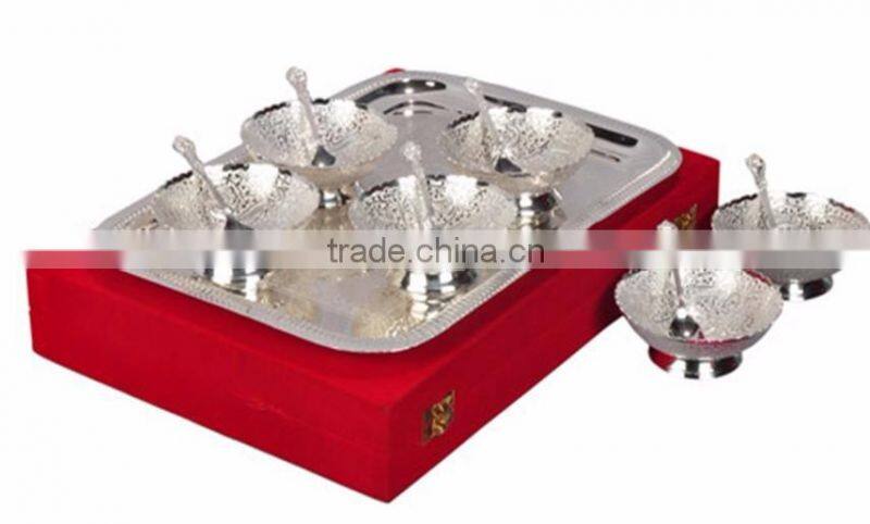 beautiful decorative new design silver plated Brass bowl