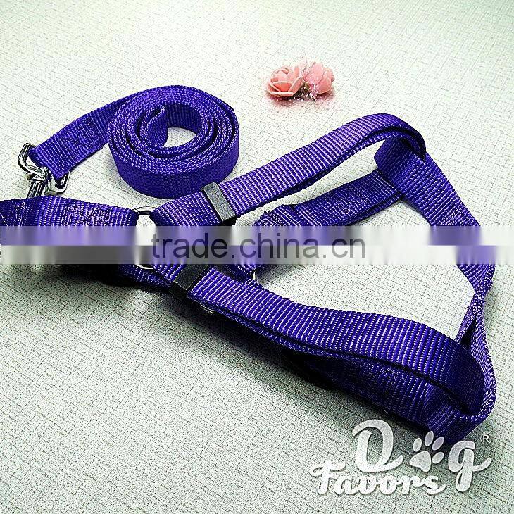 Summer Use Heavy Duty Outdoor Sport Dog Traning Harness and Leash, Classic Solid Nylon Dog Harness and Leash