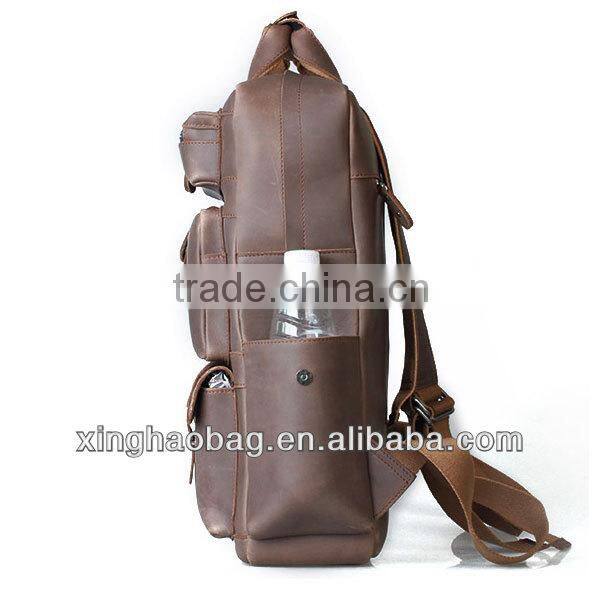 2014 fashion vintage cowhide leather backpack bag for wholesale