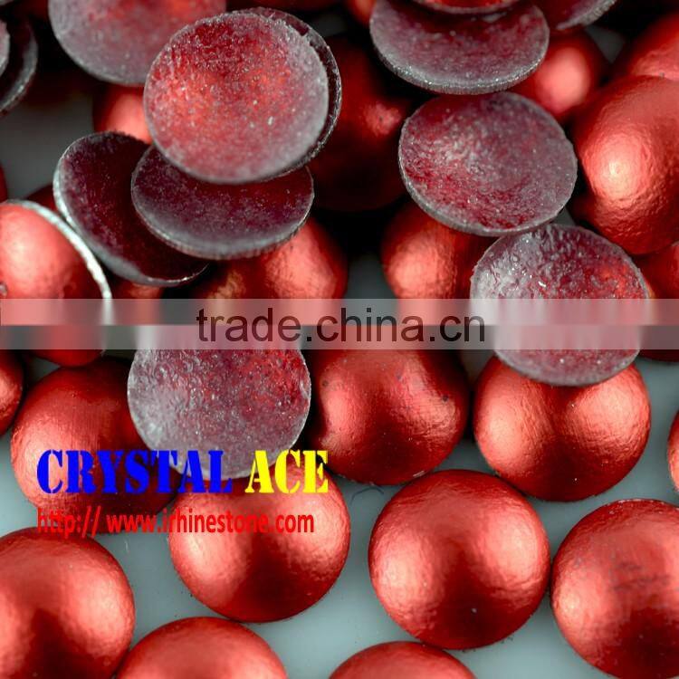 Glue on clothes hot fix red frosted lead free aluminum studs China