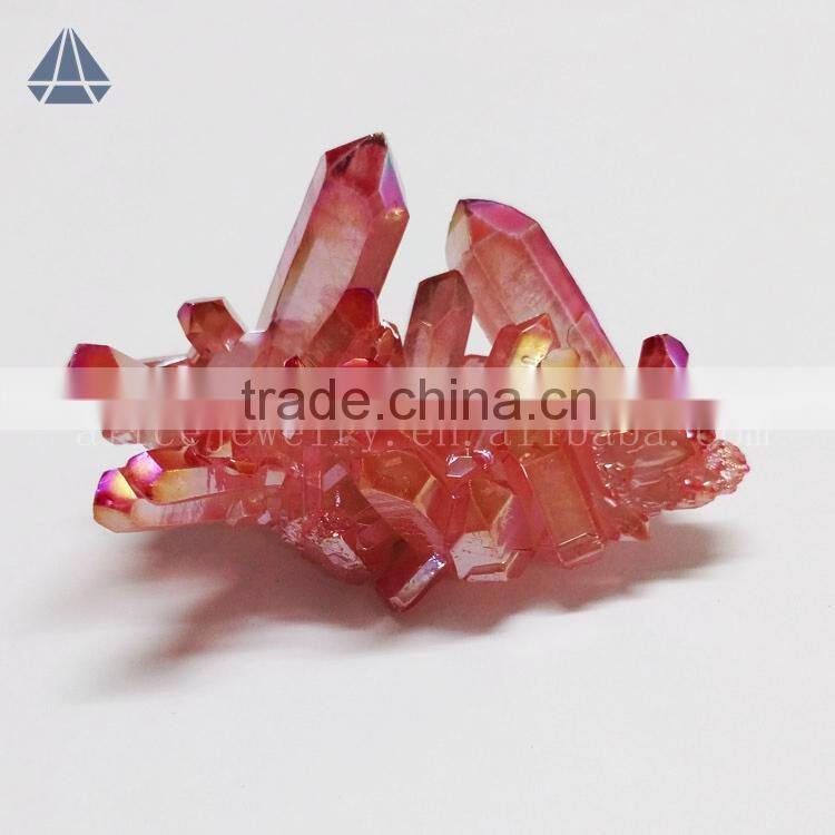 Wholesale Pink/purple/green/blue/champagne/yellow/ruby Aura Quartz Healing Stones and Crystals