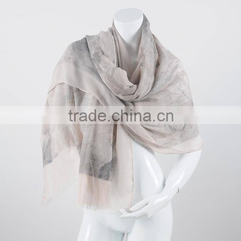 Elephant printing plain jersey cotton muslim long scarf hijab scarf