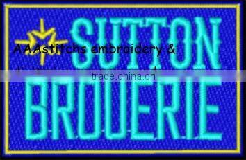 cheap polygon design iron-on backing embroidery patch for jeans