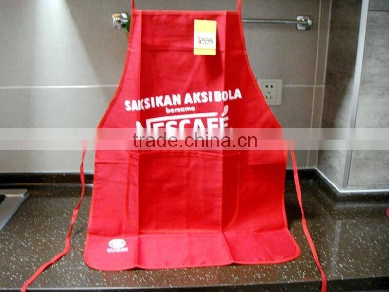 Red design 80% polyester 20% cotton cooking apron