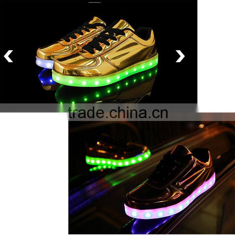 GD new types silvery sequined good quality led flashing shoes adult
