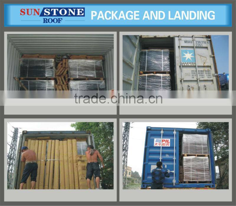 soft deco purple color stone chip coated metal resin roof tile