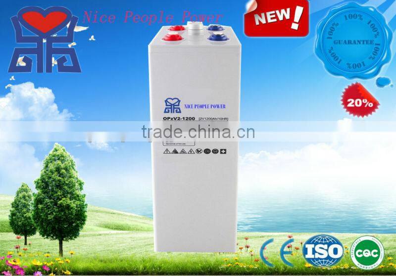 Longest life Solar battery deep cycle tubular gel Battery OPzV Battery 2v 1200Ah