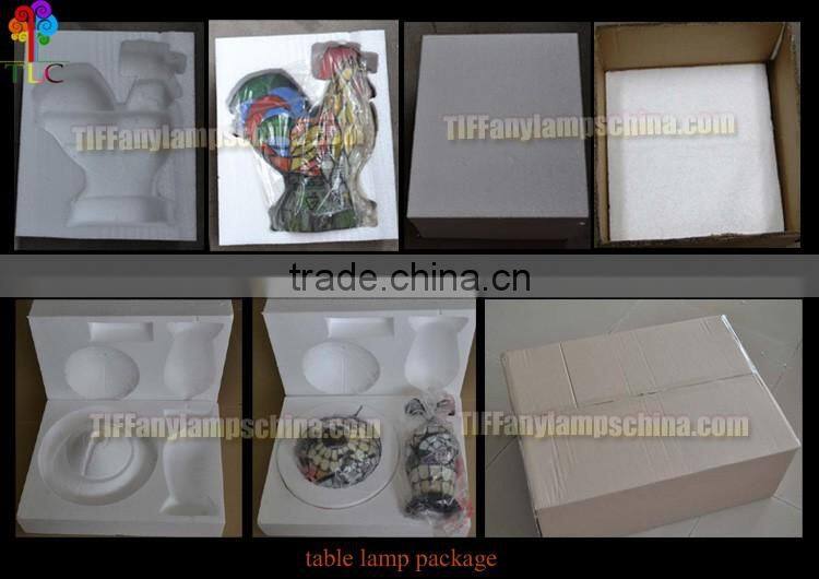 S9008-S Bronze sculpture tiffany style lamp table lighting gift art deco stained glass accent lamp wholesale china handcraft