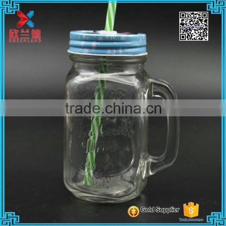 wholesale 450ml Eco-friendly Feature Food Use Glass Material Beverage Bottle