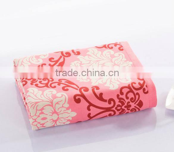 Warm colourful cotton blanket,beautiful jacquard and soft handfeeling towel blanket