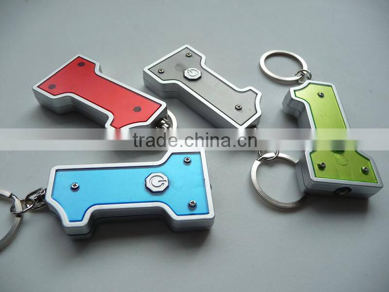 Promotion key shape Mini LED flashlight keychain