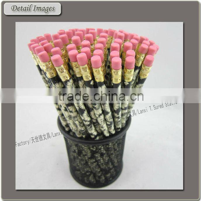 7 Inches HB Custom Printed Wooden Pencil With Eraser