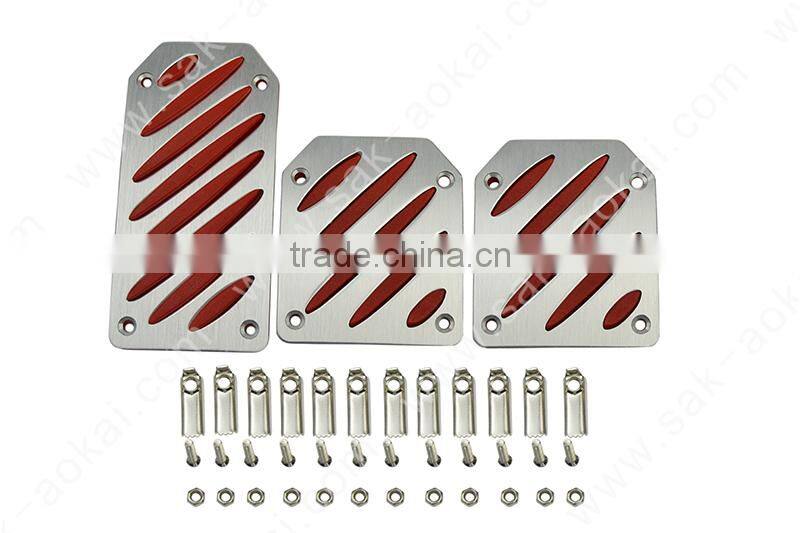 Universal Racing Sport 3pcs Non-Slip Aluminum Pedal Pad