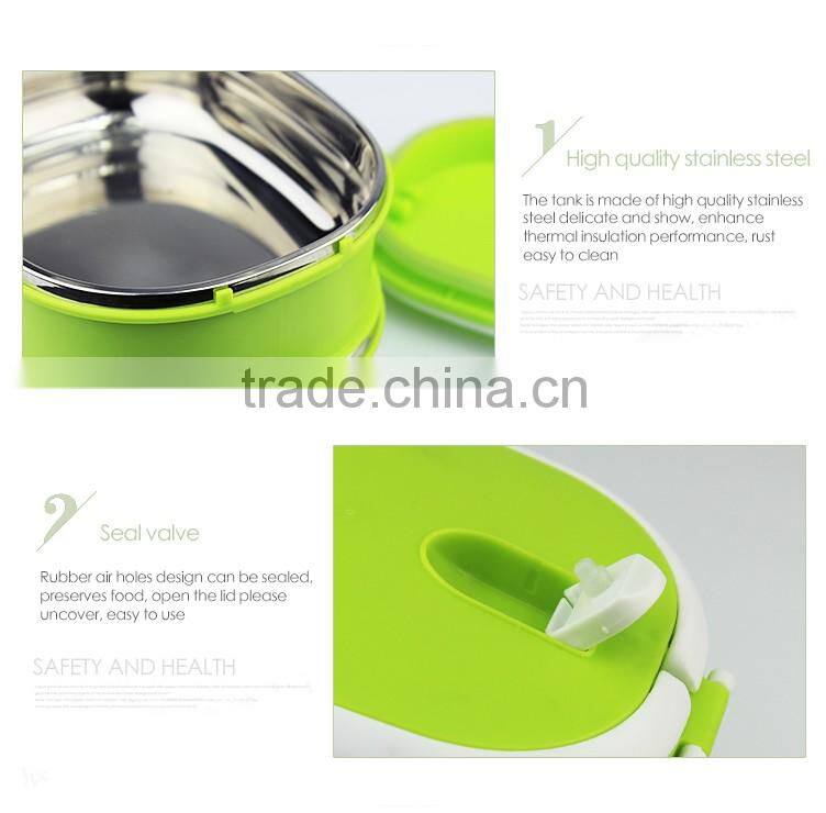 Allnice multilayer rectangle design candy color thermos pp inner stainless steel food lunch box/food carrier for students