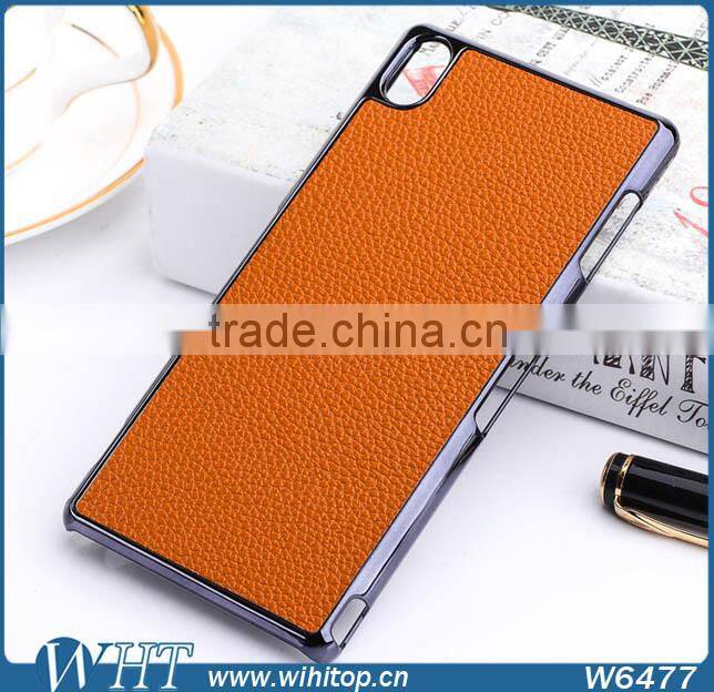 Alibaba Express Hot Sale PC Back Cover for Sony Z3 Case, Chrome Leather Case for Xperia Z3