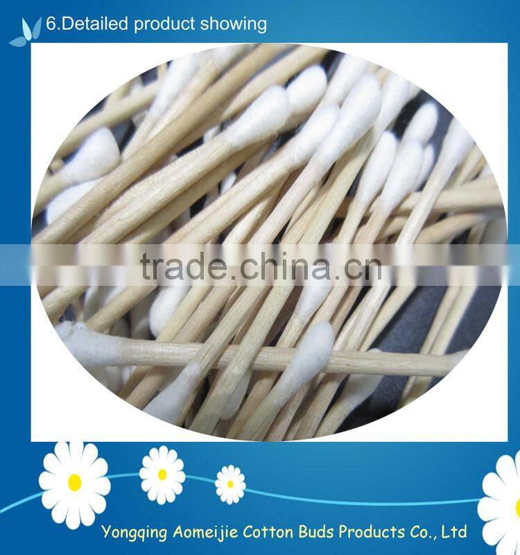 Double tips colored stick cotton cleaning swabs with dozen pack