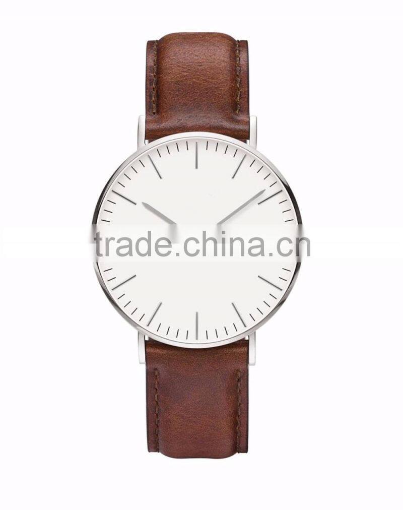 customized your logo Men Women Real Leather Nylon whatchband Luxury Rose Gold clock