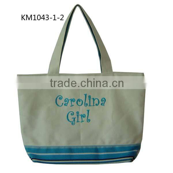 China wholesale OEM grocery women canvas bag embroidery