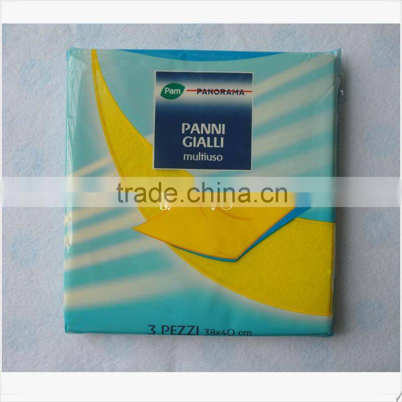 Super water absorbent nonwoven fabric yellow color floor duster cloth, floor dust cloth