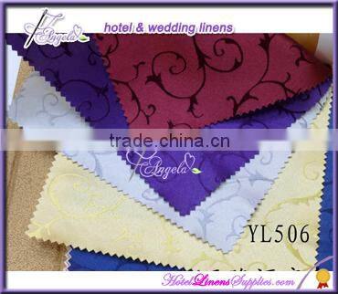 white/gold round jacquard tablecloths for table decorations in banquets, events