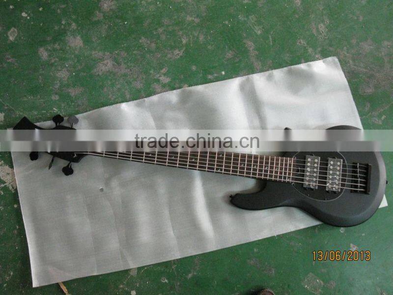 6 string bass guitar musicman black matte color active pickups