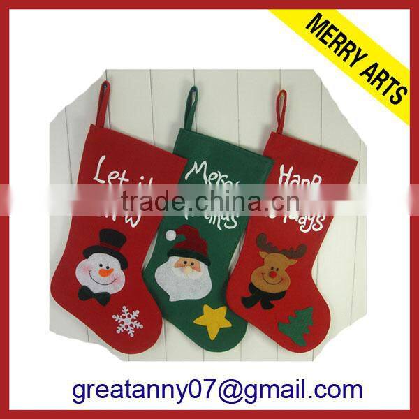 Yiwu factory 2013 new christmas decoration christmas promotional christmas stocking 2014 christmas gift sock