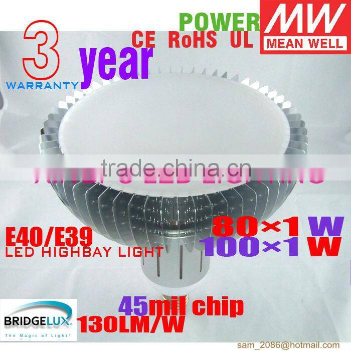 Hot-sale products! Bridgelux chip 130lm/W 120w led high bay light