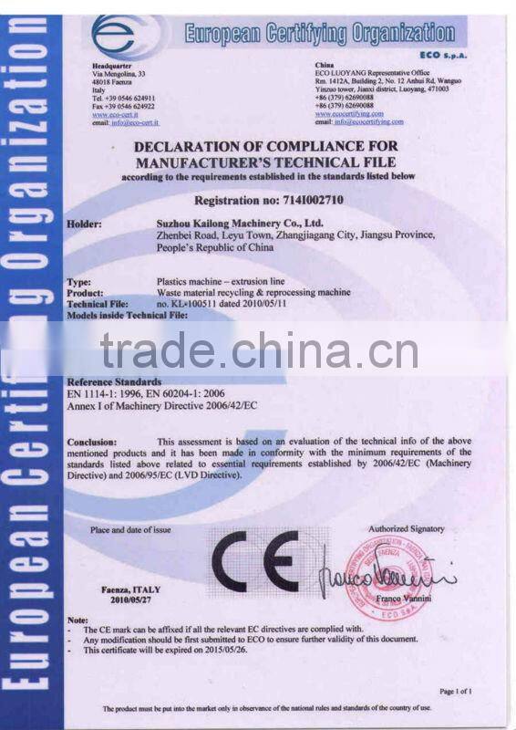 large capacity used ldpe agglomerates machine from China supplier