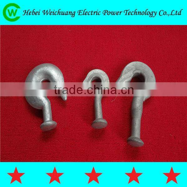 Forged galvanized ball end hook electrical overhead power fitting line hardware