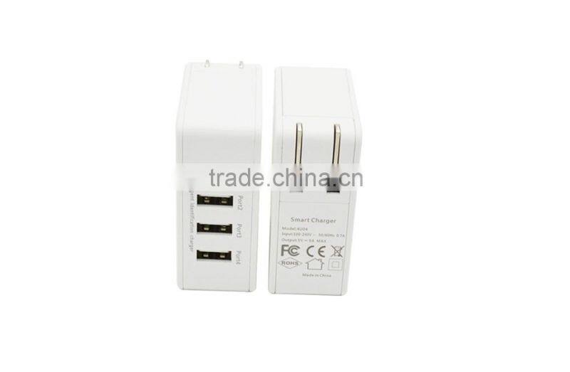 European Plug 4-PORT USB Charger Phone Charger