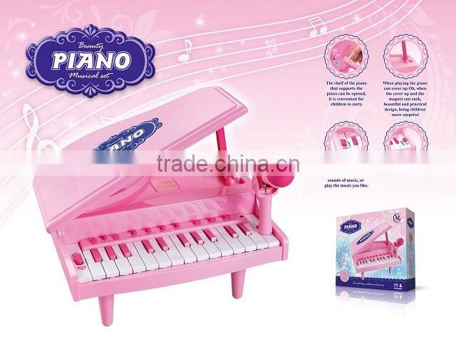 Pink piano toy girls favorite gift toy plastic toy piano with mcrophone