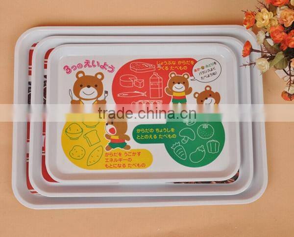 2016 BPA free anti slip serving melamine tray