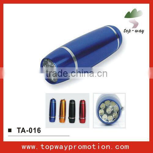 Supply all kinds cheap hot promotion aluminum 9 led flashlight