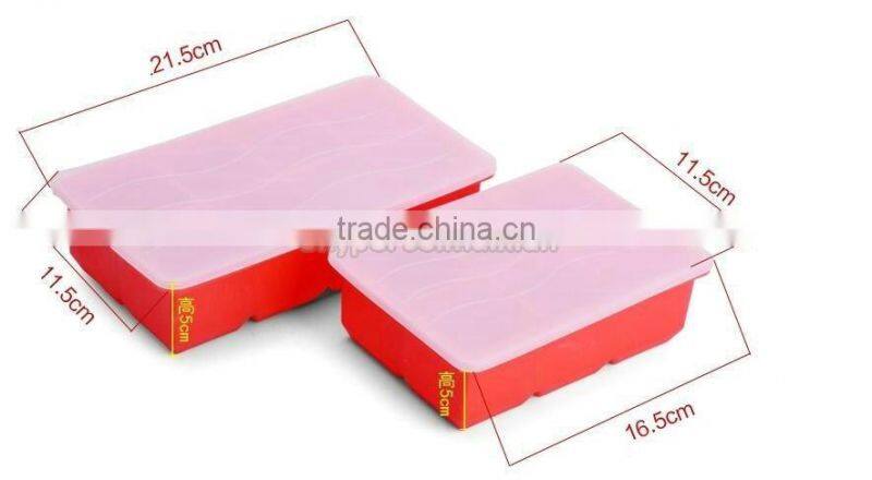 8 Cavity Whiskey King Square Silicone Ice Cube Tray With Lid