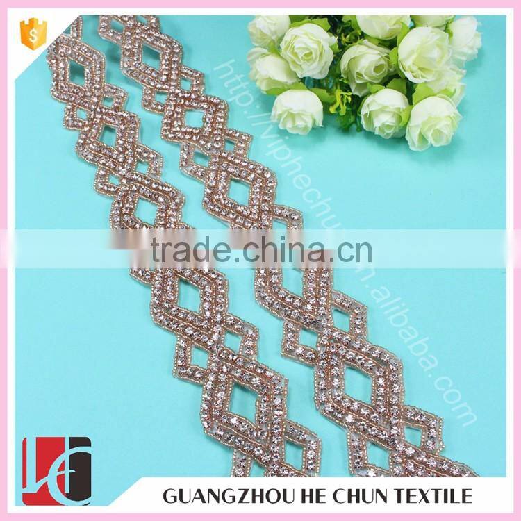 HC4810-1 Hechun Fashion Wholesale Diamond Bridal Diamond Crystal Trim for Wedding Dress