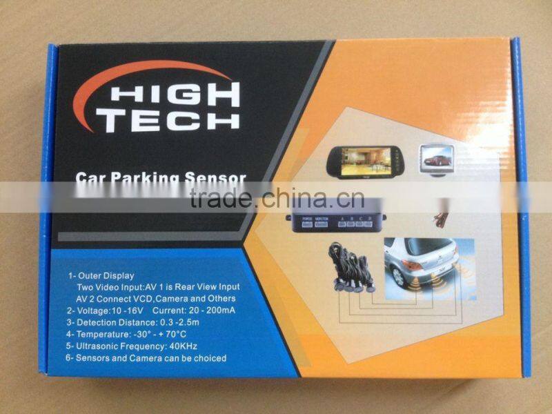 Colorful Car security system 4.3'' TFT mirror Reverse parking sensor with camera for car