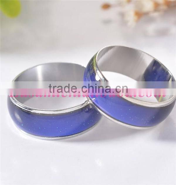 High quality mood ring with colors,12 color mood ring color changing ring