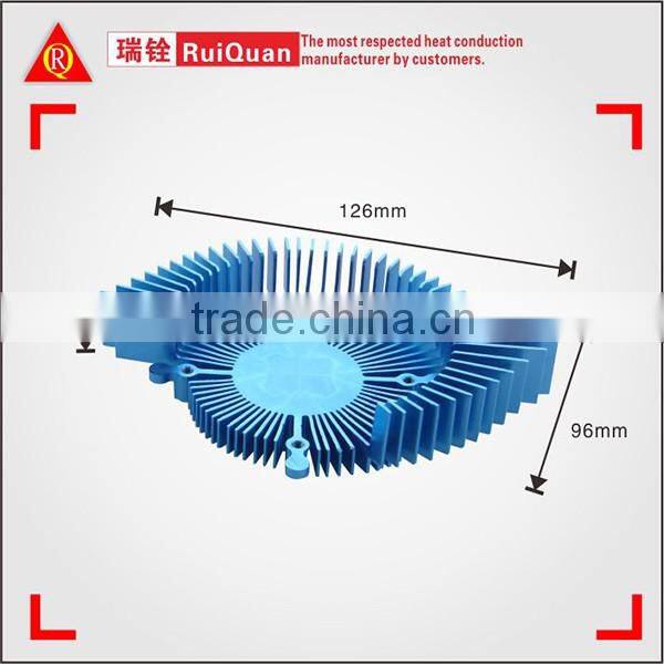 Custom Aluminum Alloy Extrusions VGA heatsink with blue anodizing