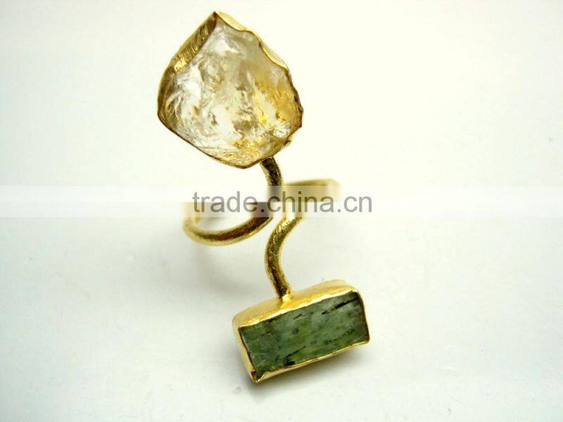 Neon Apatite Raw Natural Gemstones Ring, Rough Gemstone Adjustable Rings, 925 Solid Sterling Silver Jewelry