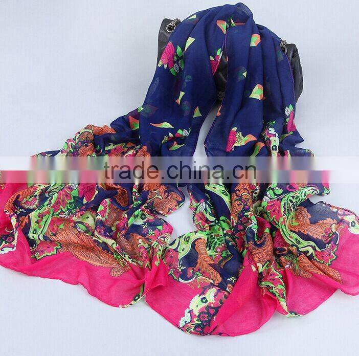 Women Voile Scarf Chiffon Neck Wrap Shawl Stole Scarves Spring