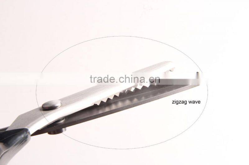 9 inch ABS handle zigzag fbric scissors