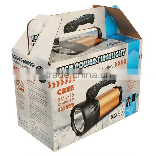 3900 portable lamp searchlight USB Mobile Power Rechargeable LED flashlight outdoor usb led light