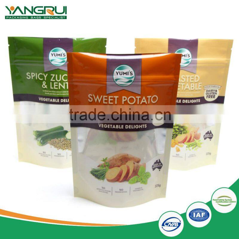 customized food grade moistureproof transparent zip lock dried food bag sup
