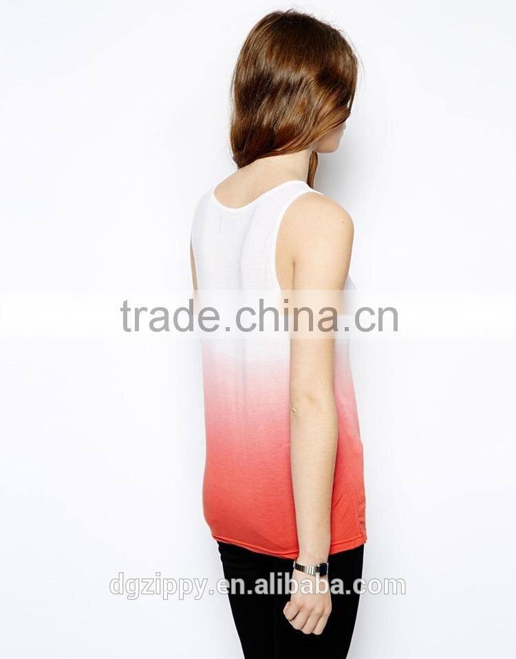 100% Modal Women's Top Dip Dye Custom Womens Tank Top